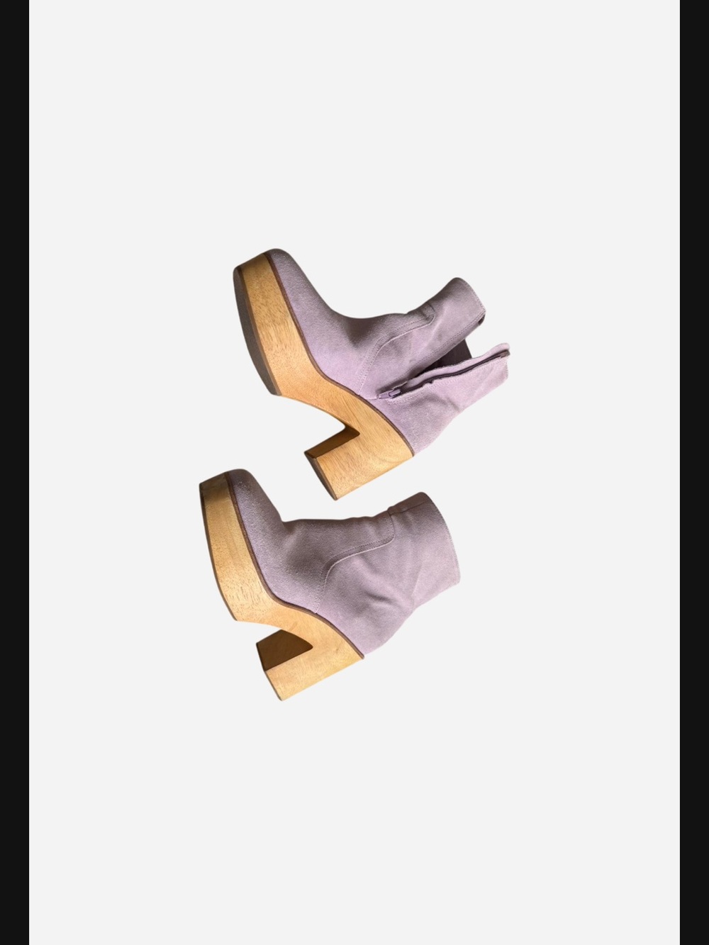 Charlotte Stone Lavender Suede Platform Ankle Boots
